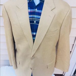 Brooks brothers men’s beige 100% Silk Blazer 43 R